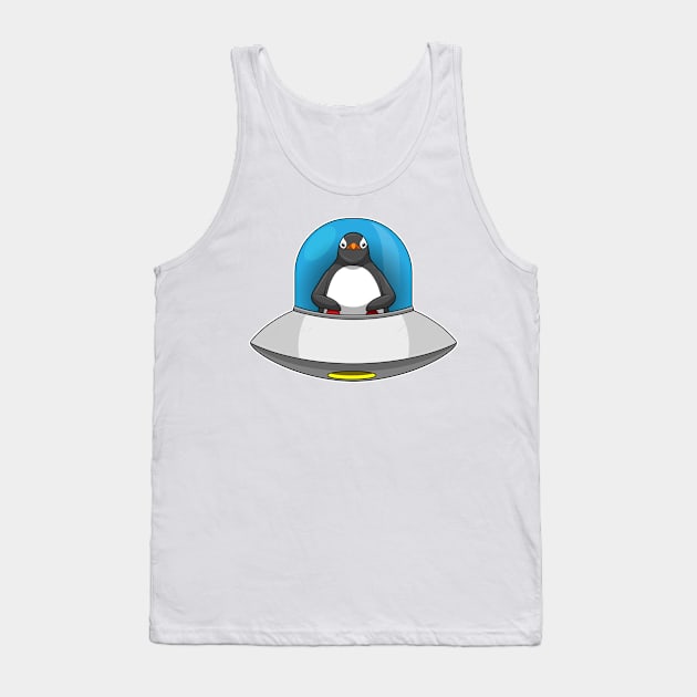 Penguin Spaceship Space Tank Top by Markus Schnabel